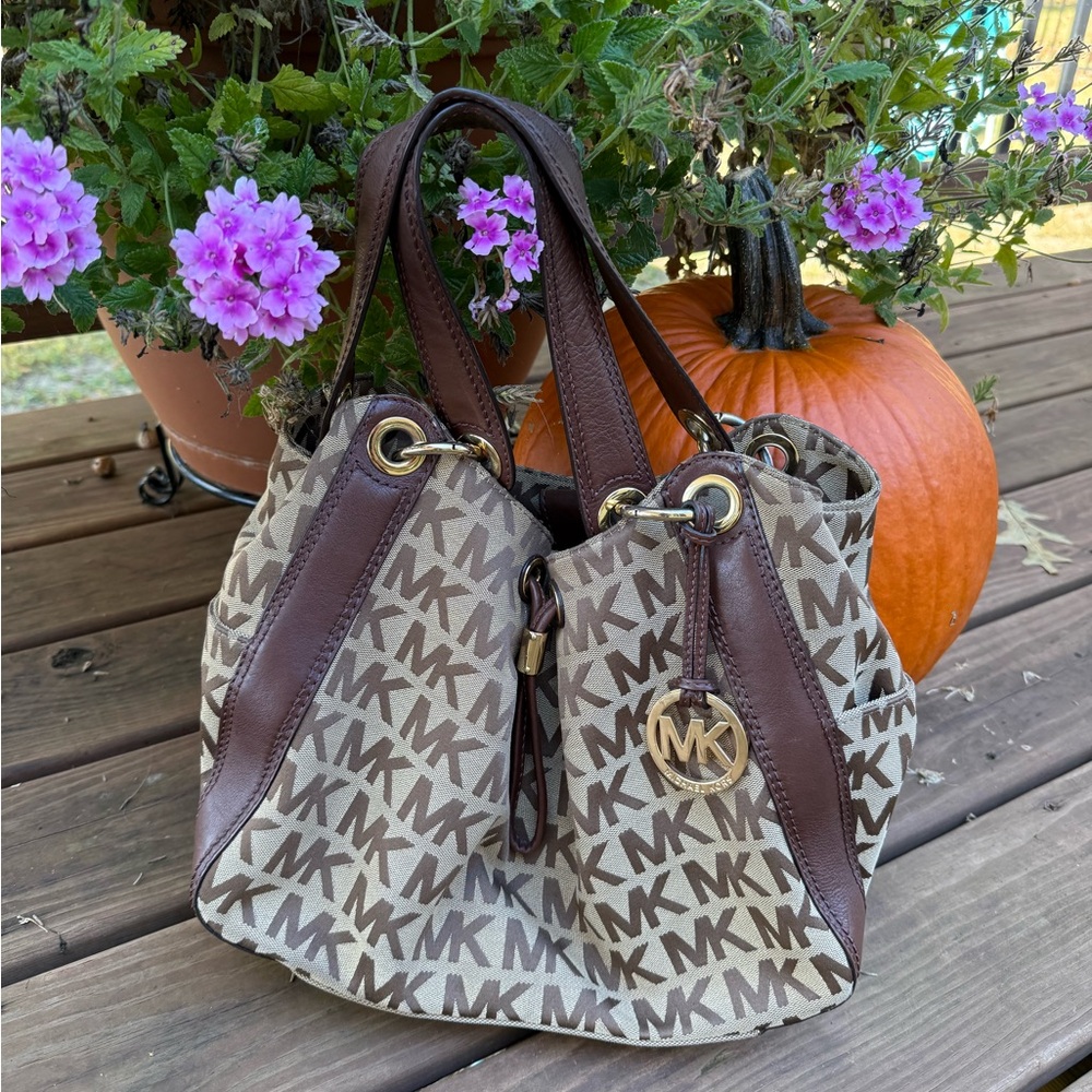 MICHAEL Michael Kors Monogram Brown Shoulder Bag